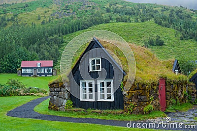 Traditional icelandic house Stock Photo