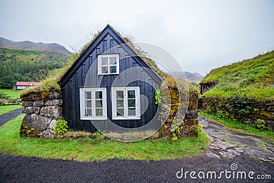 Traditional icelandic house Stock Photo