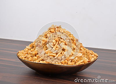 Traditional Indian Boondi Mixture Namkeen Stock Photo