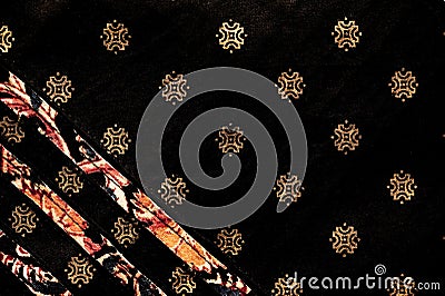 Traditional Indian fabric with hand printed fabric Stock Photo