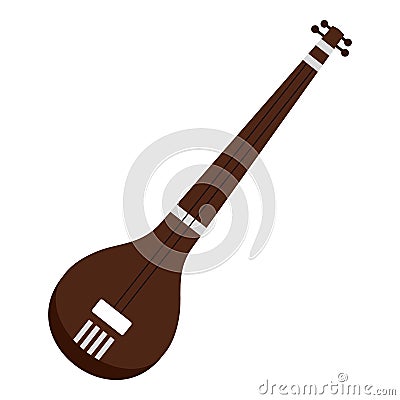 Traditional Indian sarod icon isolated Vector Illustration