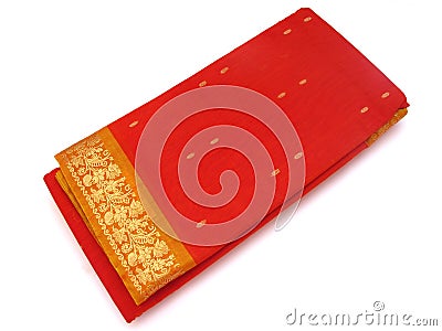 Traditional Indian Silk Saree Stock Photo