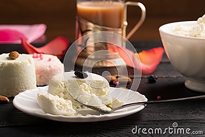 Traditional Indian sweet Sandesh Stock Photo