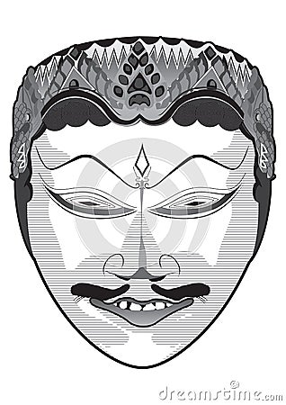 Traditional Indonesian Mask In Vector Stock Photo