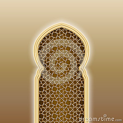 Traditional Islamic Arabic Arch Background Vector Illustration