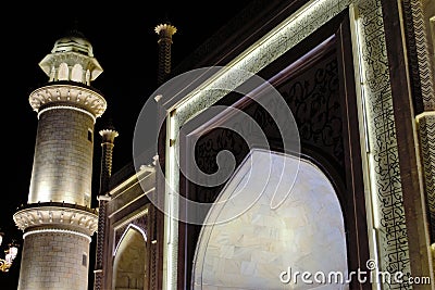 Traditional Islamic architecture silhouette at night Editorial Stock Photo