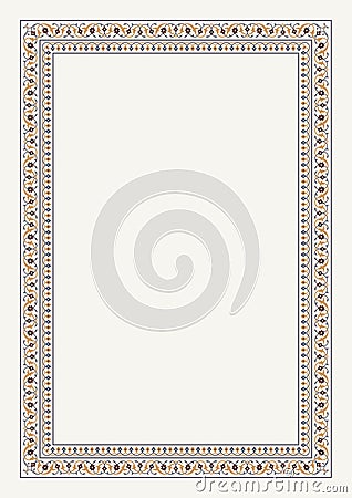 Arabic Floral Frame for your design. Traditional Islamic Design. Elegance Background with Text input area in a center. Vector Illustration