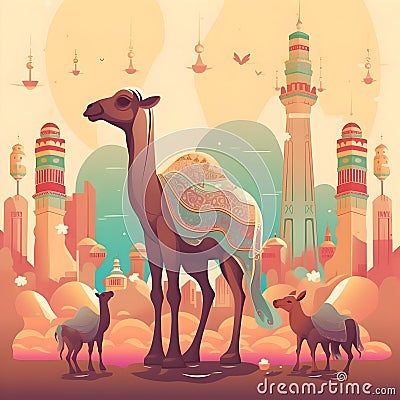 Traditional Islamic holiday, Eid al Adha, Ramadan ceremony Stock Photo