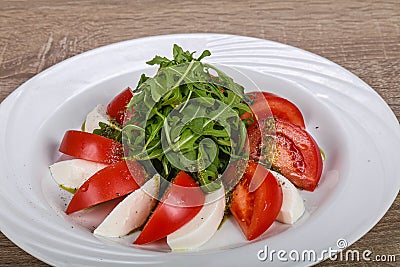 Traditional Italian Caprese salad with mozarela Stock Photo