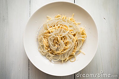 Spaghetti Cacio & Pepe Stock Photo