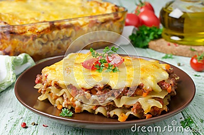 Traditional italian lasagna Stock Photo