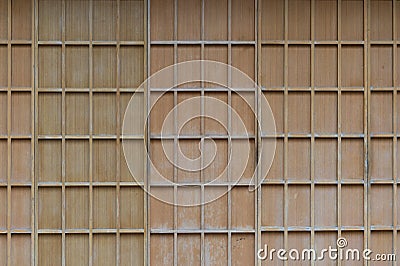 Traditional Japan style wooden door with paper Stock Photo