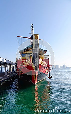 Traditional Japanese boat at Tokyo Editorial Stock Photo