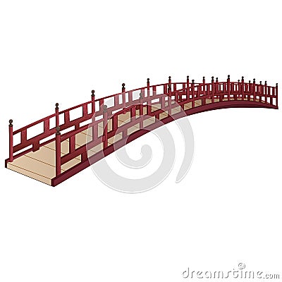 Traditional Japanese bridge vector art Stock Photo