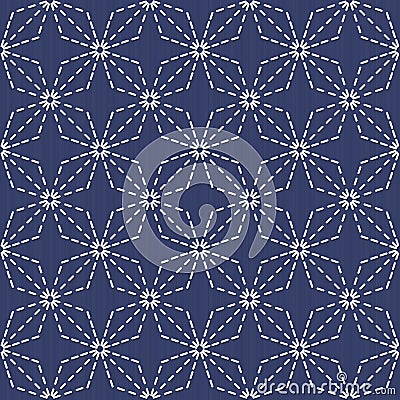 Traditional Japanese Embroidery Ornament. Romby Sashiko. Vector Vector Illustration