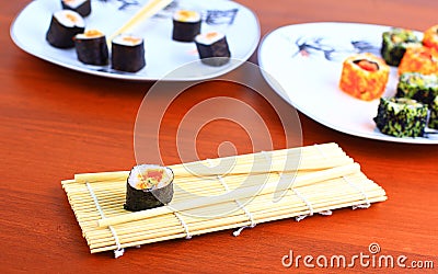 Traditional japanese food, Sushi Stock Photo