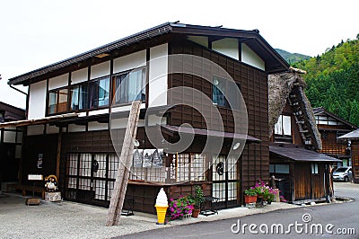 Traditional Japanese Home Style in historic village Shirakawa-go, Gifu prefecture Editorial Stock Photo