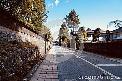 Traditional Japanese Houses road landscape at Nikko Japan Stock Photo