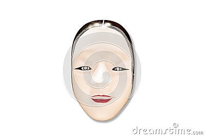 Traditional Japanese mask Kabuki Mask on white background Stock Photo