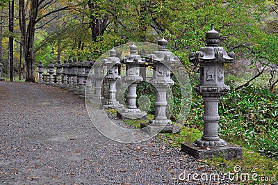 Traditional japanese stone lantern Stock Photo