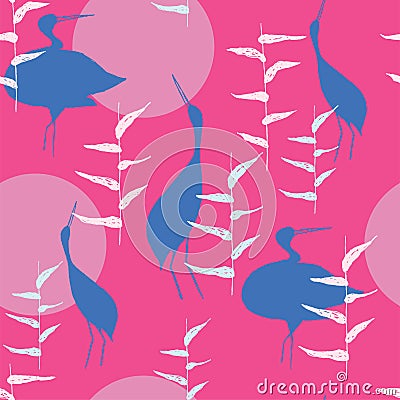 Traditional Japanese surface design. Vector seamless hand drawn pattern. Vector Illustration