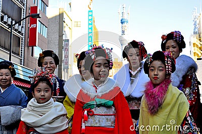 Traditional japanese women in kimono Editorial Stock Photo
