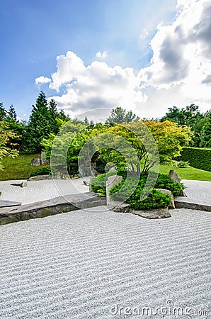 Traditional japanese zen garden Stock Photo