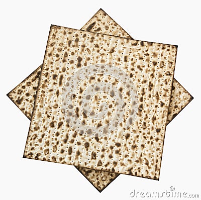 Traditional Jewish Matzoth sheet for the Passover Seder. Stock Photo