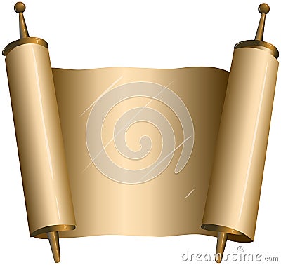 Traditional Jewish Torah Scroll Vector Illustration