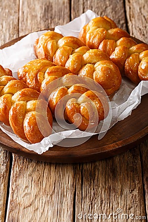 Traditional Koeksisters South African sticky donut sweet, sticky Stock Photo