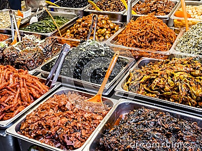 Traditional Korean fermented food at the Gwangjang Market. Seoul, South Korea Stock Photo