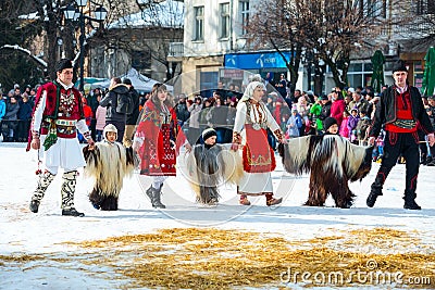 Traditional Kukeri costume festival in Bulgaria Editorial Stock Photo