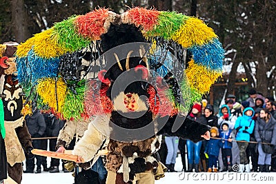 Traditional Kukeri costume festival in Bulgaria Editorial Stock Photo