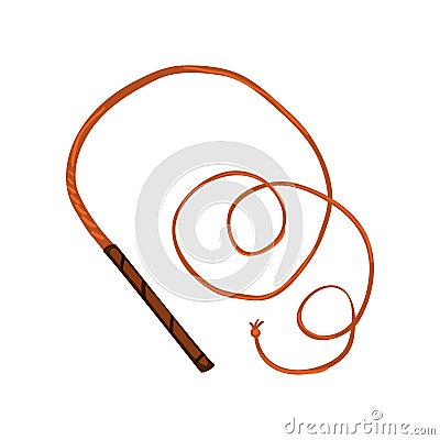 Traditional leather whip vector Illustration on a white background Vector Illustration