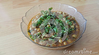 Traditional lentils Channa/Chola Masala or chick peas curry or chole bhature Stock Photo
