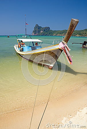 Traditional longtail boat Stock Photo