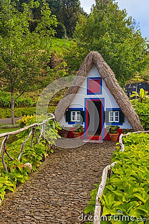 Traditional Madeira house in Santana Portugal Stock Photo