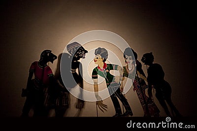 A Traditional Malaysian Shadow Puppet Show Stock Photo