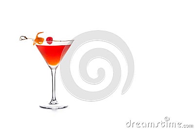 Traditional Manhattan cocktail with cherry Stock Photo
