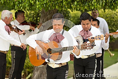 Traditional Mariachi Band serenades a wedding Editorial Stock Photo