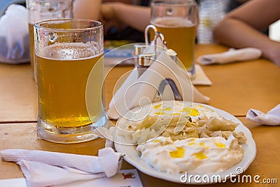 Traditional meal in Albania, cabbage with yoghurt, Tirana, Albania. Stock Photo