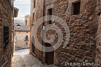 Traditional medieval architecture in Sos del Rey Catolico, Aragon, Spain. Stock Photo
