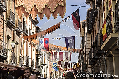 traditional medieval festival in the streets of Alcala de Henares, Madrid Spain Editorial Stock Photo