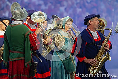 Traditional medieval pageant in Brussels Editorial Stock Photo