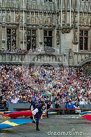 Traditional medieval pageant in Brussels Editorial Stock Photo