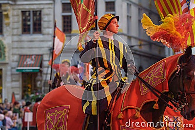 Traditional medieval pageant in Brussels Editorial Stock Photo