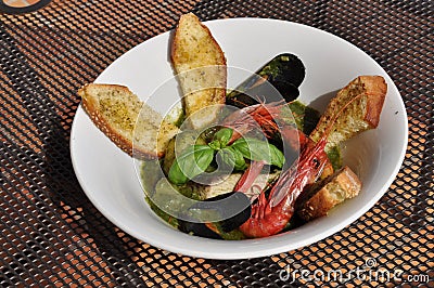 Traditional mediterranean fish soup - zuppa di pesce Stock Photo
