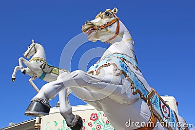 Traditional merry-go-round carousel horse Stock Photo