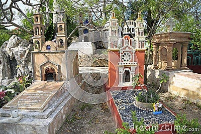 Traditional Mexican cemetery museum in X-Caret, Yucatan Editorial Stock Photo