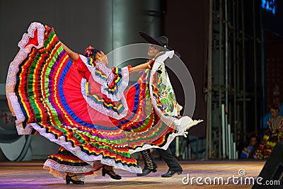 Jalisco Mexican Folkloric Dance Dress Spread Red Editorial Stock Photo ...